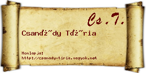 Csanády Tíria névjegykártya